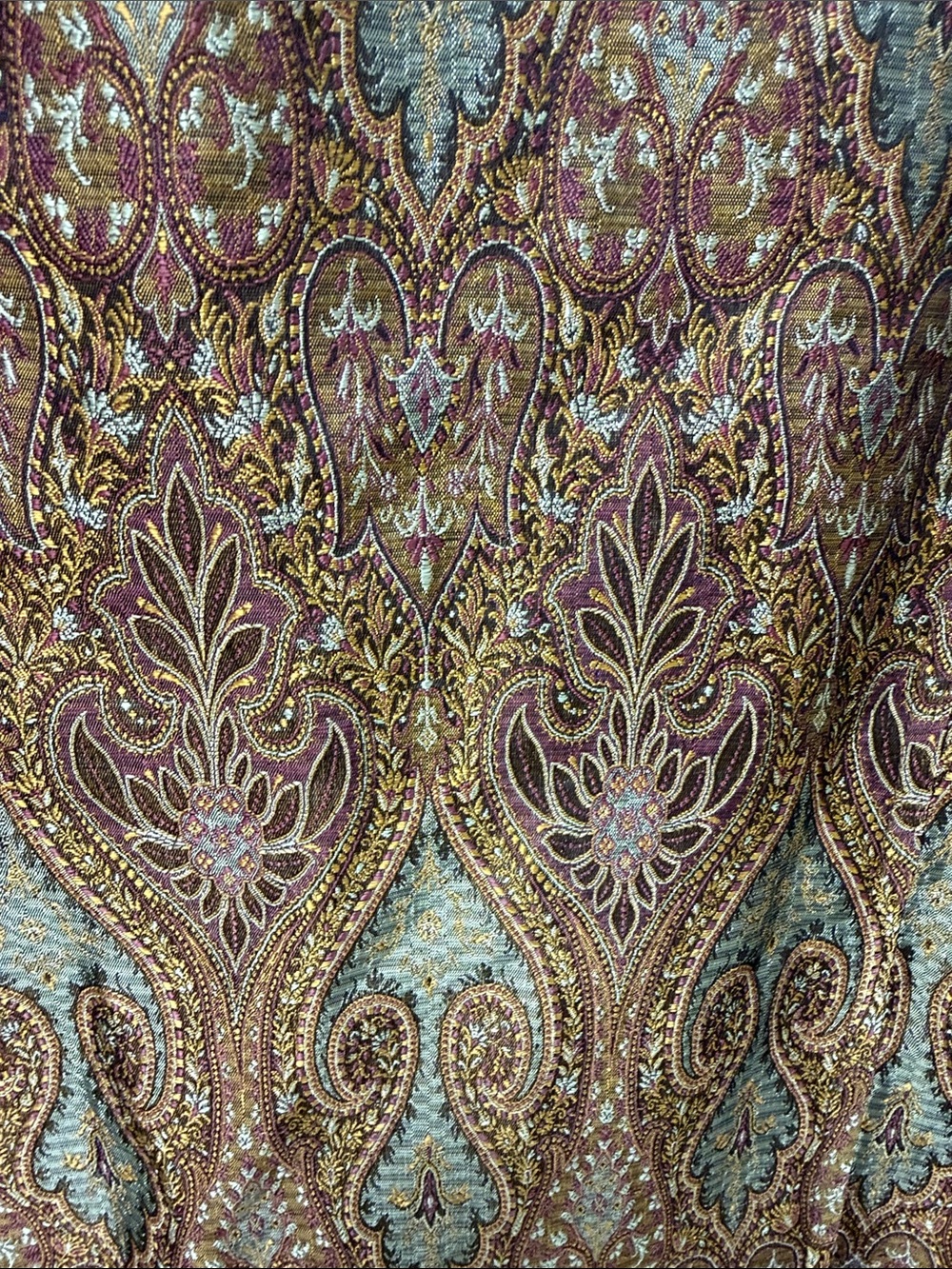 TravelSmith Jewel-Tone Patchwork Silk Blend Paisley Button Boho Vest Size L - Picture 6 of 9